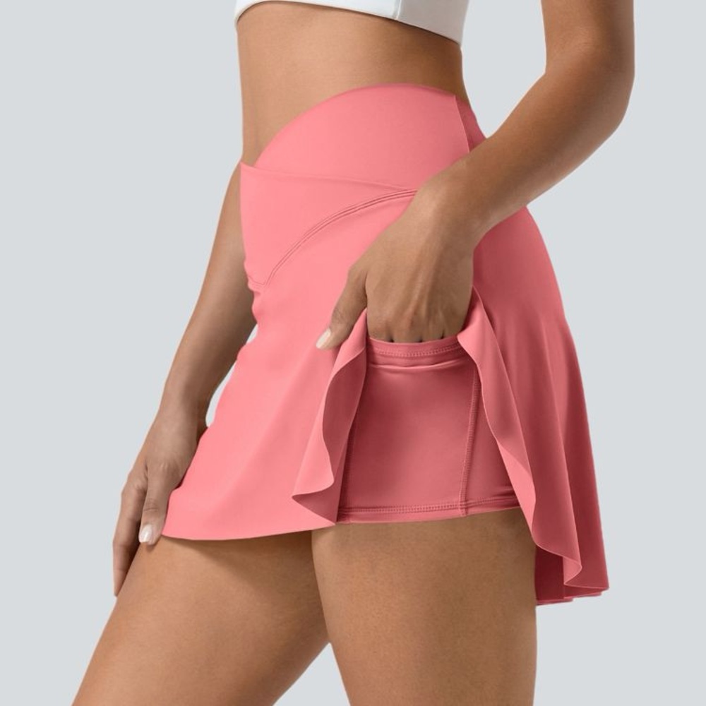 NWT Halara Everyday SoftlyZero Airy Crossover Side Pocket Mini Tennis Skirt - SM